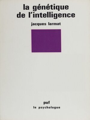 cover image of La Génétique de l'intelligence